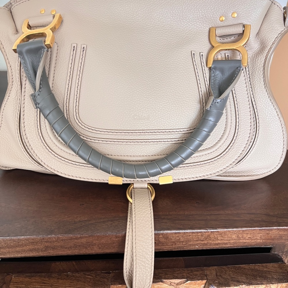 Brand new never Used Chloe taupe medium Marcie shoulder bag